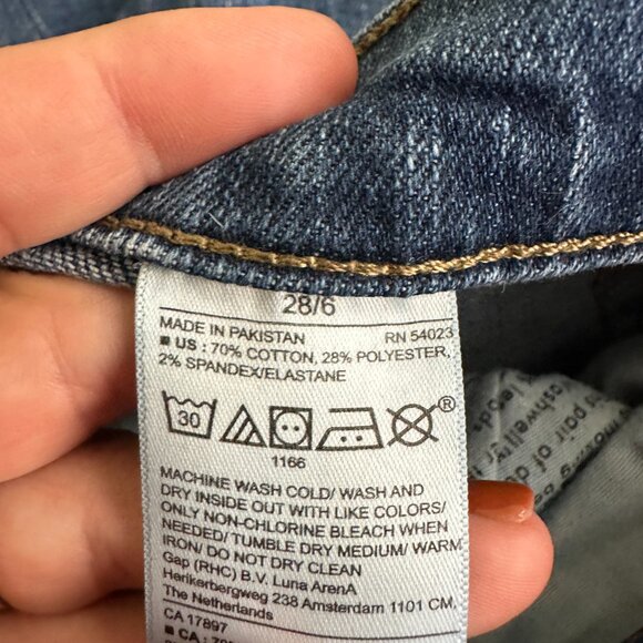 2/$30 Banana Republic Girlfriend Jeans Cropped Dark Wash 28/ 6 #BAG2 - Picture 9 of 10